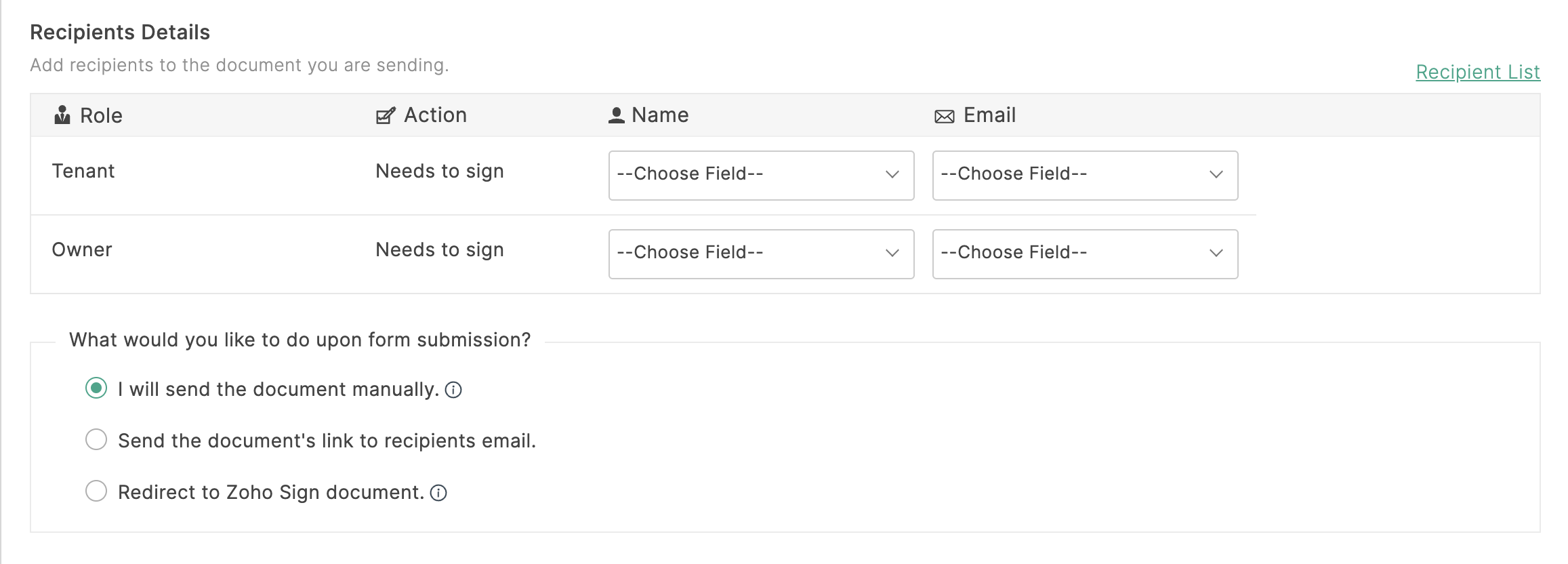 Recipient Details